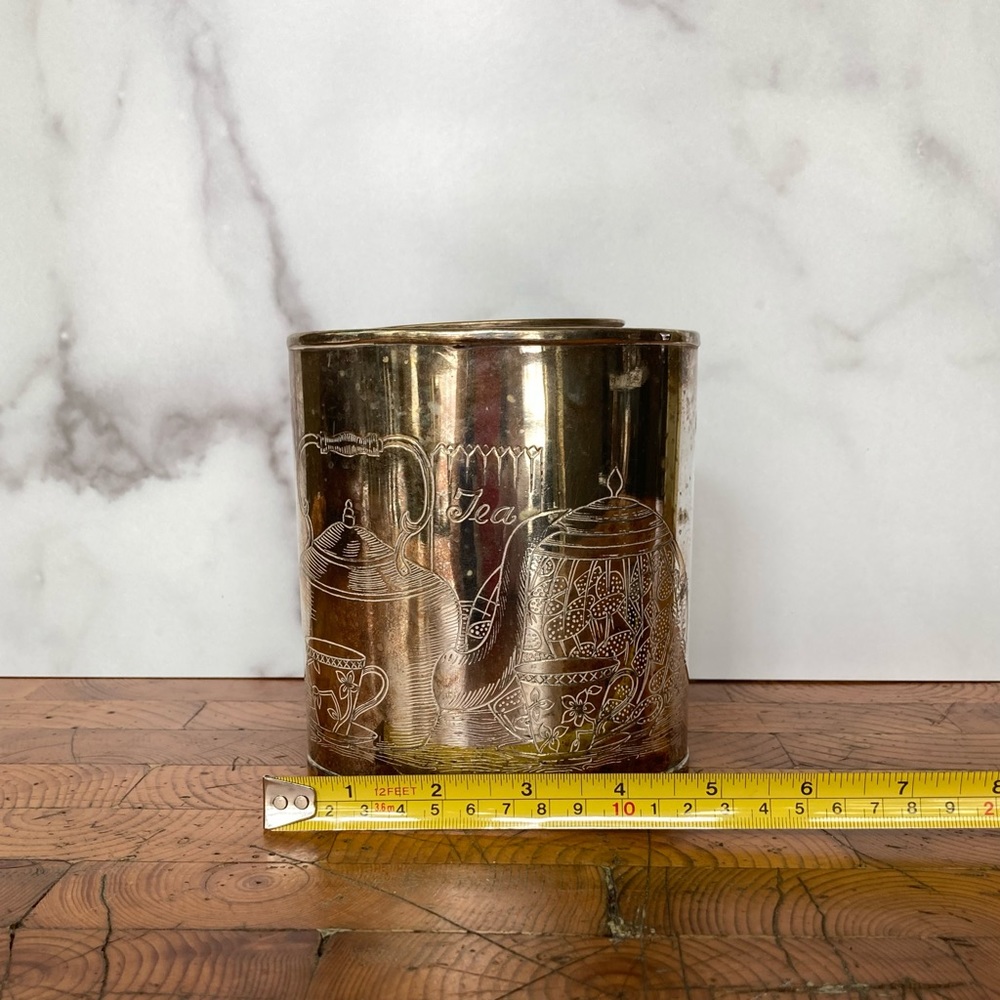 Vintage Oval Silver Tea Storage Container - Picture 7 of 7